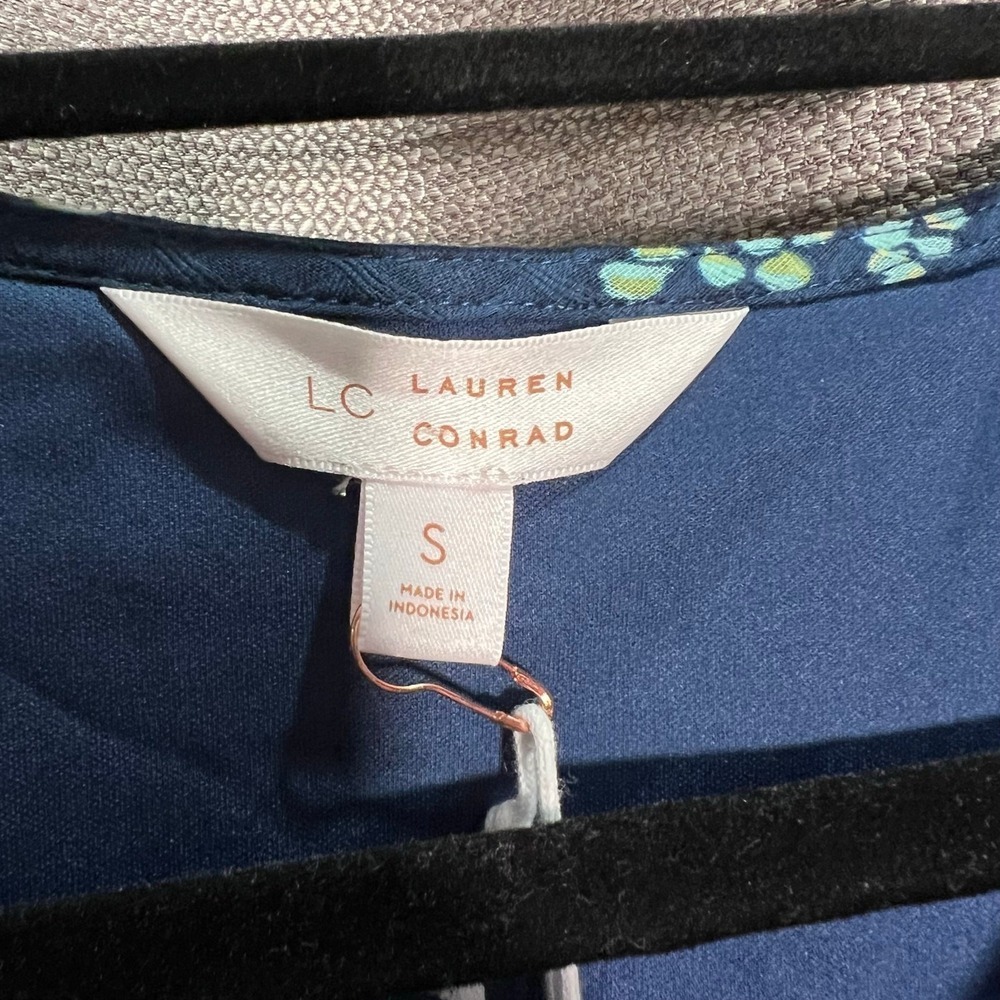 LC Lauren Conrad Ruffled Wrap Maxi Dress Blue Size Small CottageCore Cottage - Picture 8 of 11